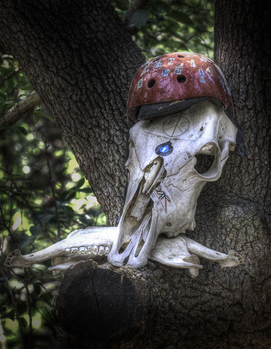 Skull And Helmet, BMX Pumptrack, Austin