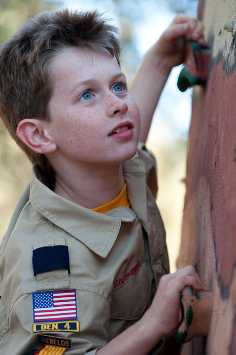 Cameron Climbing at Webelos Woods Camp